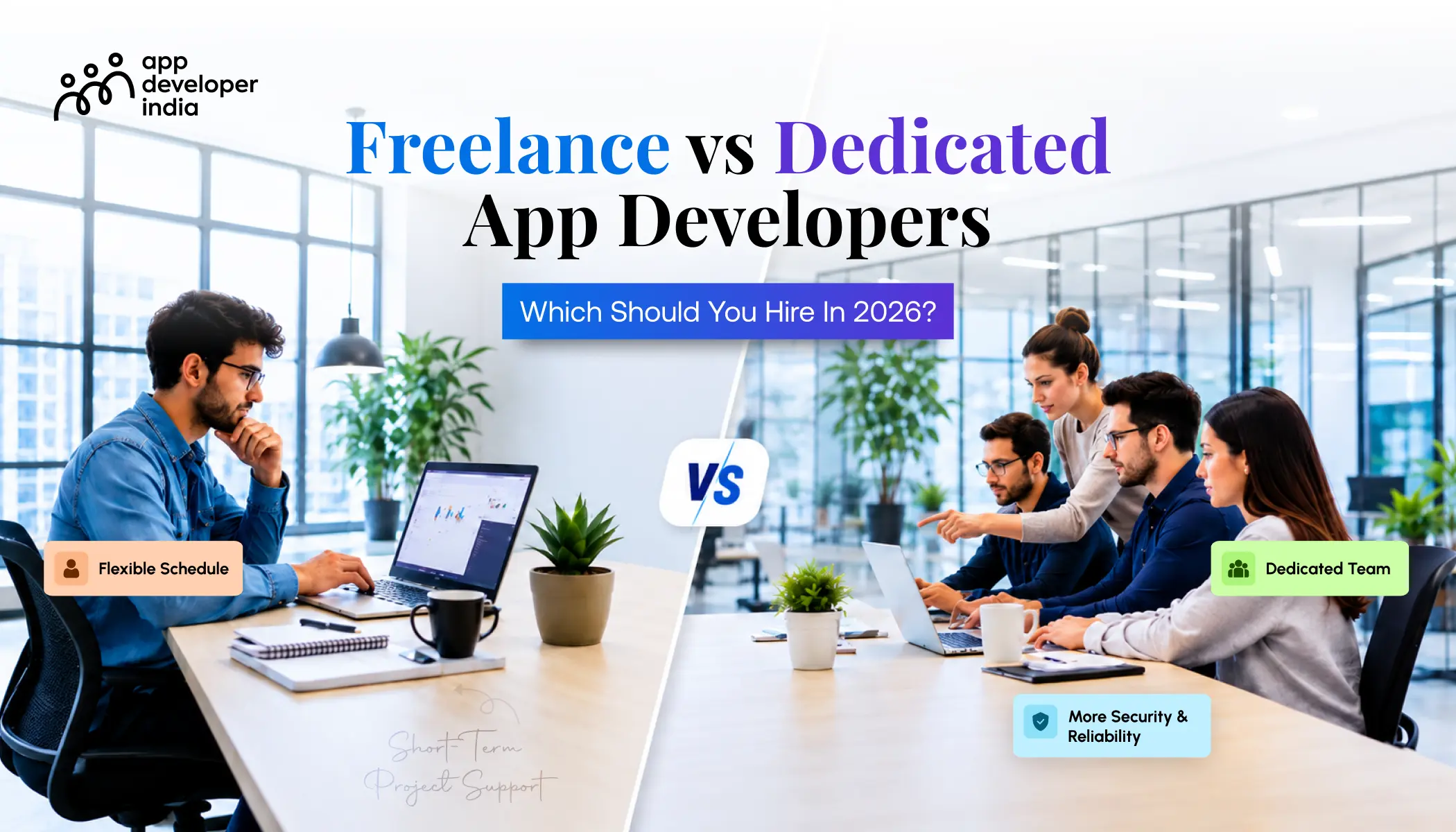 Freelance vs Dedicated App Developers Comparison for Businesses in 2026